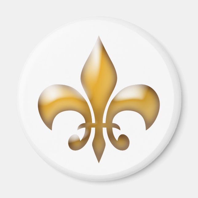 Aimant Gold and White Classic Fleur de Lis (Devant)