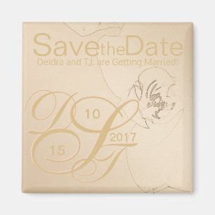 Aimant Gold Blush Orchid Enregistrer l'aimant de date