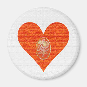 Aimant Gold et Orange Vintage Cameo