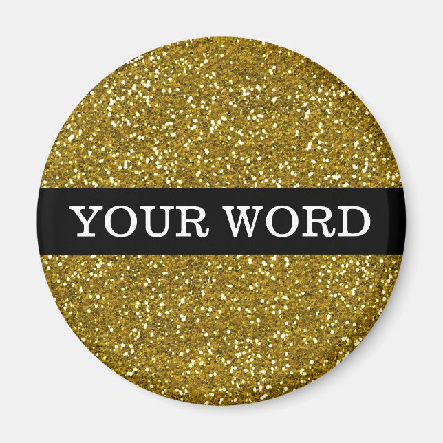 Aimant Gold Glitter Inspiration Motivationnal One Word (Devant)