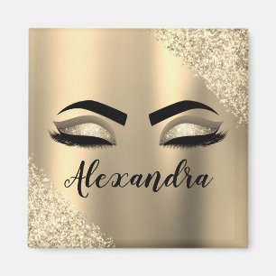 Aimant Gold Glitter Sparkle Eyelashes Monogram