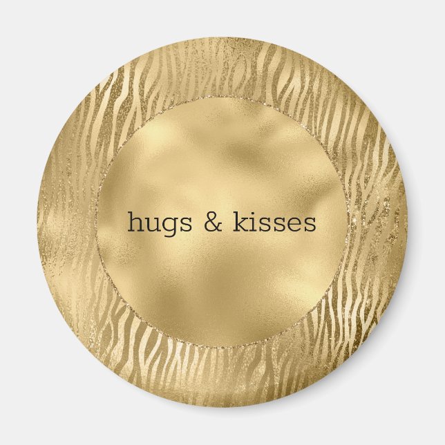 Aimant Gold Glitz Zebra devis personnalisé (Devant)