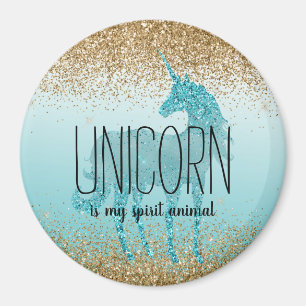 Aimant Gold Glitzy Aqua Turquoise Parties scintillant Cit