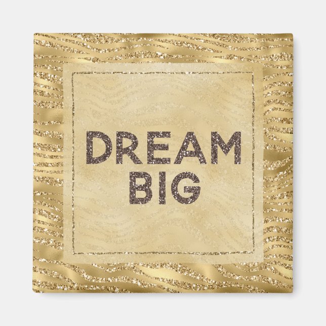 Aimant Gold Glitzy Zebra Print Parties scintillant Dream (Devant)