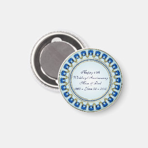 Aimant Gold Sapphire Bleu 45e anniversaire Mariage