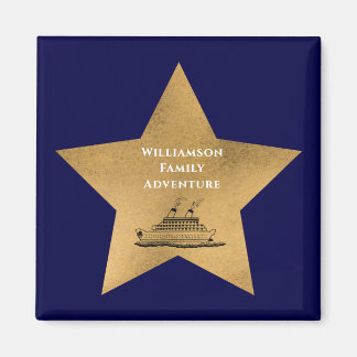 Aimant Gold Star Family Cruise Porte de bateau bleu