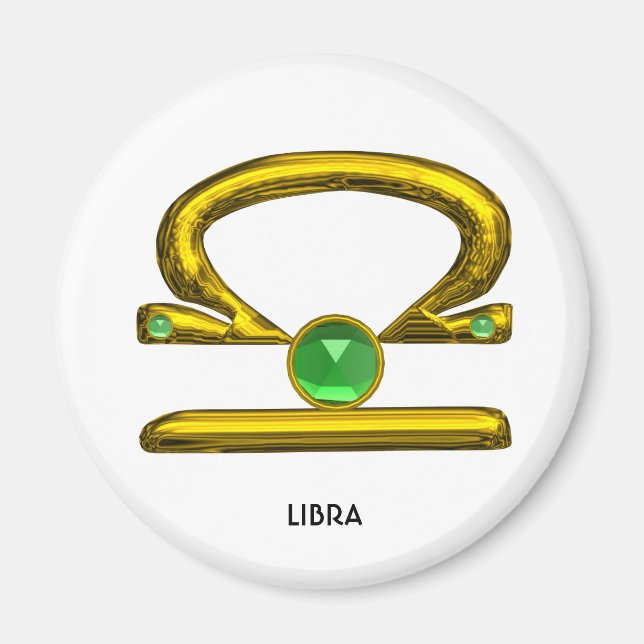 AIMANT GOLD ZODIAC ANNIVERSAIRE SIGNE LIBRA (Devant)