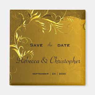 Aimant Golden Elegance Wedding Enregistrer la date