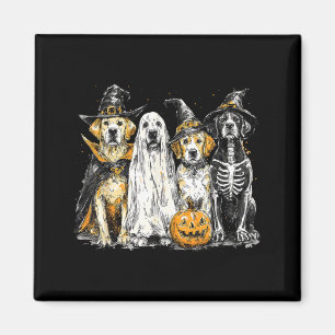 Aimant Golden Retriever déguisé en fantôme Funny Hallowee