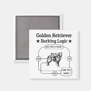 Aimant Golden Retriever Logique d'aboiement drôle Chien S
