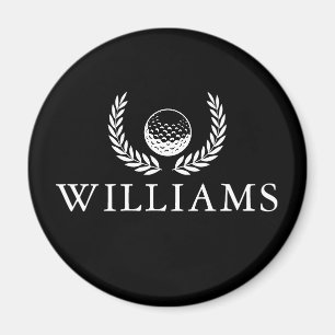 Aimant Golf Ball and Wire Black and White Nom Personnalis