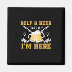 Aimant Golf et bière Anniversaire de buveur de bière