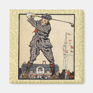 Aimant Golf Golfer Vintage Golf antique