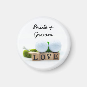 Aimant Golf mariage marié marié avec amour