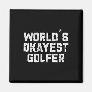 Aimant Golfeur moyen mondial Blague de golf drôle de golf