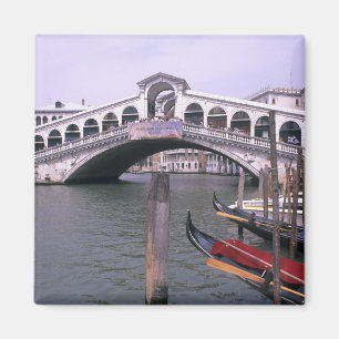 Aimant Gondoles et touristes près du pont du Rialto