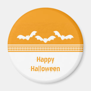 Aimant Gone Batty Halloween Magnet, orange et blanc