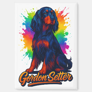 Aimant Gordon Setter vibrant Pop Art