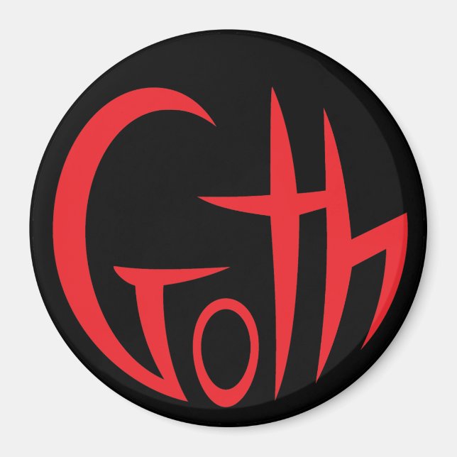 Aimant Goth (Lettres Pointées) (Rouge) (Devant)