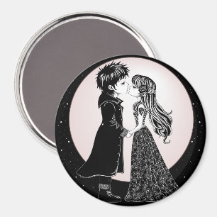 Aimant Gothique Emo Enfants Kiss Valentine's Day