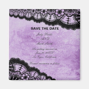 Aimant Gothique Purple Grunge Black Lace Enregistrer La D