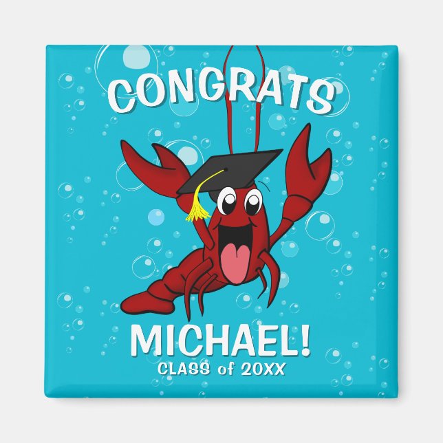 Aimant Graduation Crawfish Boil Lobster Party Favoriser (Devant)