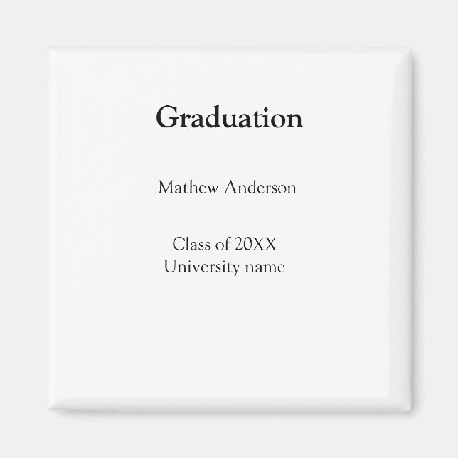 Aimant Graduation name class of 20XX university name simp (Devant)