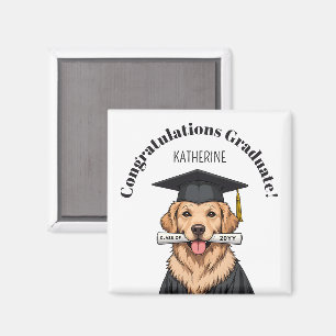 Aimant Graduation personnalisée mignon Golden Retriever C