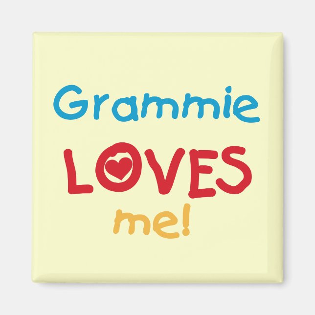 Aimant Grammie m'aime T-shirts et cadeaux (Devant)