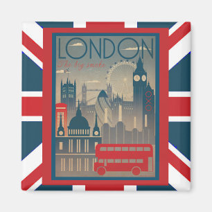 Aimant Grand autobus rouge de Londres et d'autres points