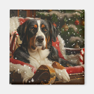 Aimant Grand Bouvier Suisse de Noël Festif