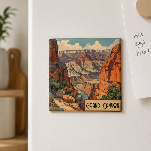 Aimant Grand Canyon Retro Design de voyage