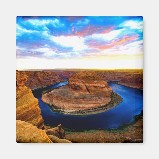 Aimant Grand Canyon Roches rouges et eau bleue Belle (Devant)