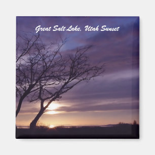 Aimant Grand lac de sel, couché de soleil de l'Utah
