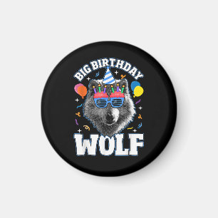 Aimant Grand Loup d'anniversaire pour les loups