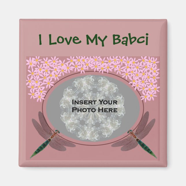 Aimant Grand-mère polonaise Aime Mon Babci Daisies Photo (Devant)