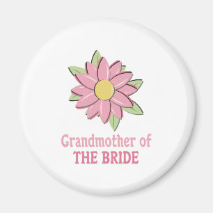 Aimant Grand-mère rose de jeune mariée de fleur