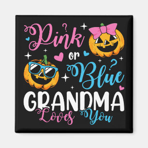 Aimant Grand-mère rose ou bleu vous aime Citrouille bébé 