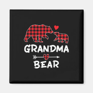 Aimant Grand-mère rouge Ours Noël drôle Famille Noël