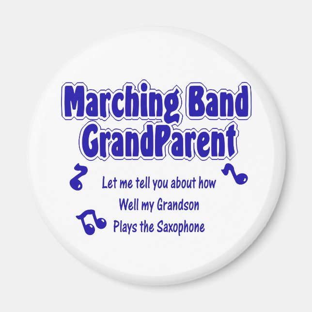 Aimant Grand-parent/Saxophone de la bande Marquage (Devant)