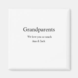 Aimant Grand-parents nous vous aimons ajouter nom simple