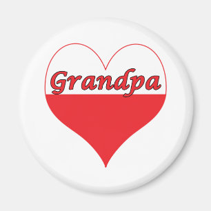 Aimant Grand-père Coeur polonais