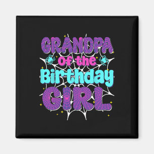 Aimant Grand-Père De L'Anniversaire Fille Araignée Web Fa