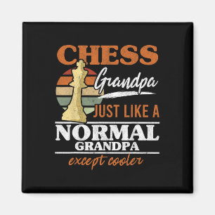 Aimant Grand-Père D'Échecs Comme Un Grand-Père Normal Éch