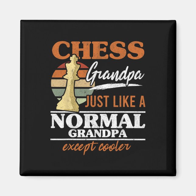 Aimant Grand-Père D'Échecs Comme Un Grand-Père Normal Éch (Devant)