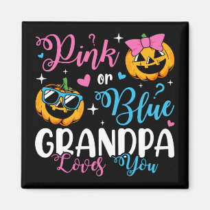 Aimant Grand-Père Rose Ou Bleu Vous Aime Citrouille Bébé 
