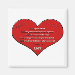 Aimant Grand poème rouge d'amour de coeur