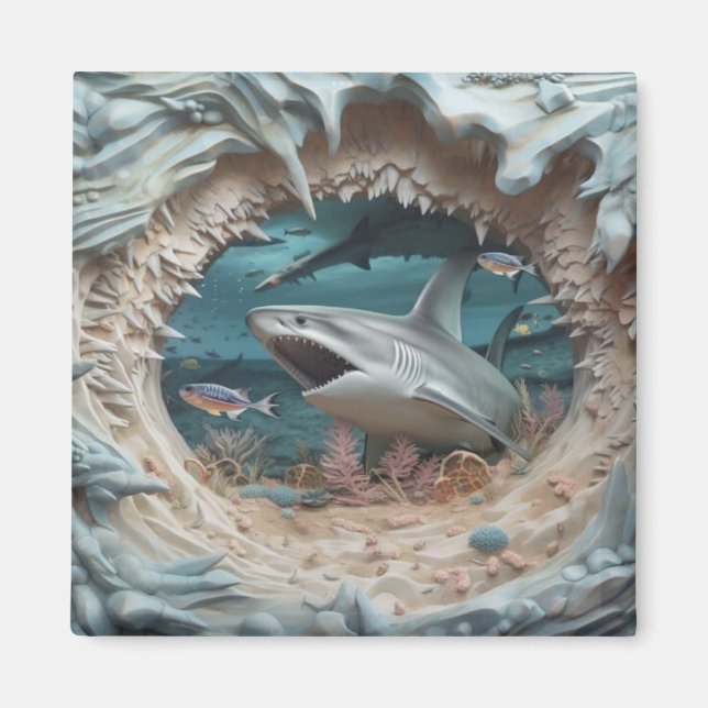 Aimant Grand requin blanc 3D (Devant)