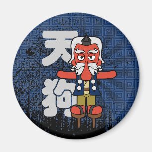 Aimant Grand Tengu Yokai Grunge