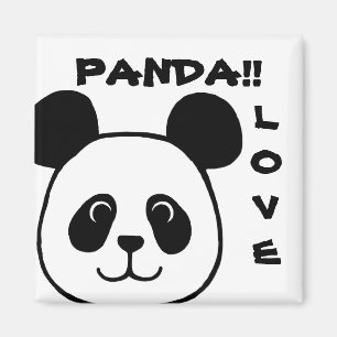Aimant Grande bande dessinée de panda de visage